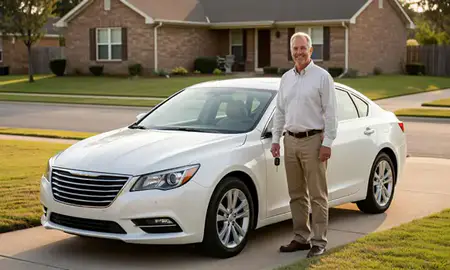 Car delivered to a driveway in Mississippi, United States