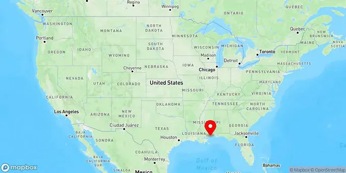Map of Biloxi, Mississippi, United States