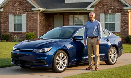 Car delivered to a driveway in Brandon, Mississippi, United States