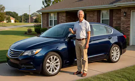 Car delivered to a driveway in Byram, Mississippi, United States