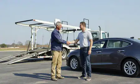 Vehicle owner beside their delivered car in Byram, Mississippi, United States