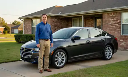 Car delivered to a driveway in Corinth, Mississippi, United States
