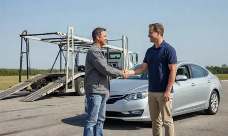 Vehicle owner beside their delivered car in Gautier, Mississippi, United States