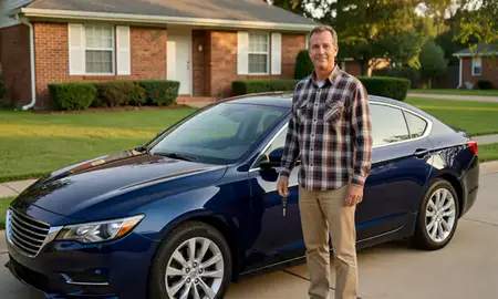 Car delivered to a driveway in Greenwood, Mississippi, United States