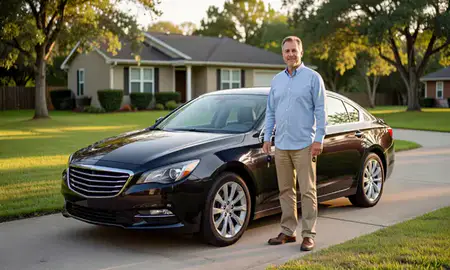 Car delivered to a driveway in Gulfport, Mississippi, United States