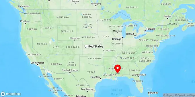 Map of Hattiesburg, Mississippi, United States