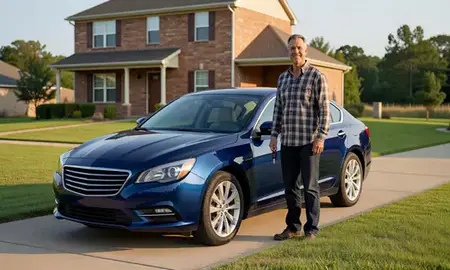 Car delivered to a driveway in Hernando, Mississippi, United States