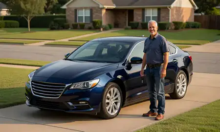 Car delivered to a driveway in Horn Lake, Mississippi, United States