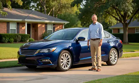 Car delivered to a driveway in Laurel, Mississippi, United States