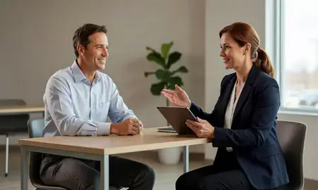 Customer discussing car shipping options in Laurel, Mississippi, United States