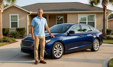 Customer with their delivered car in Long Beach, Mississippi, United States