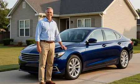 Customer with their delivered car in Meridian, Mississippi, United States