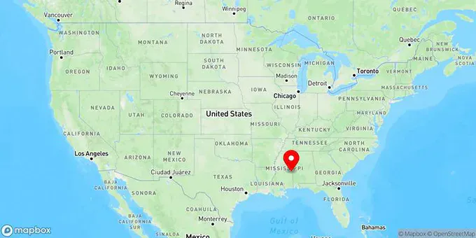 Map of Meridian, Mississippi, United States