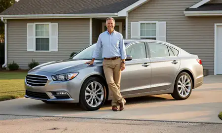 Customer with their delivered car in Pascagoula, Mississippi, United States