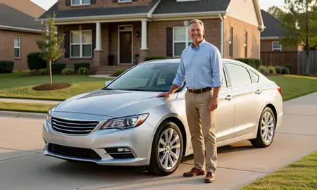 Customer with their delivered car in Ridgeland, Mississippi, United States