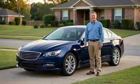 Car delivered to a driveway in Ridgeland, Mississippi, United States