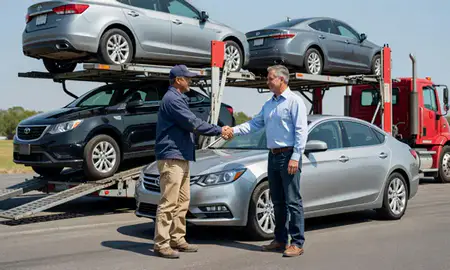 Vehicle owner beside their delivered car in Ridgeland, Mississippi, United States