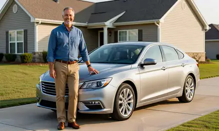 Customer with their delivered car in Southaven, Mississippi, United States