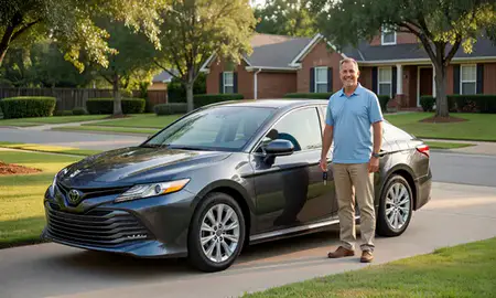 Car delivered to a driveway in Southaven, Mississippi, United States