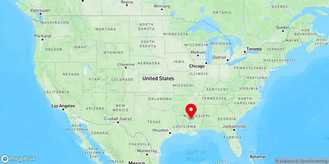 Map of Vicksburg, Mississippi, United States