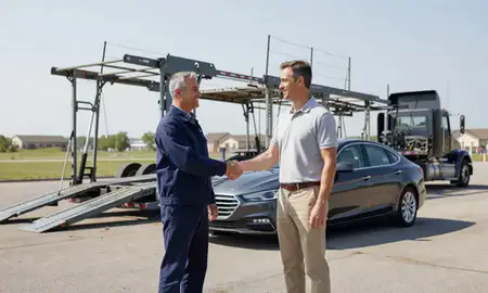 Vehicle owner beside their delivered car in Ballwin, Missouri, United States
