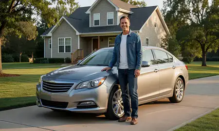 Customer with their delivered car in Belton, Missouri, United States