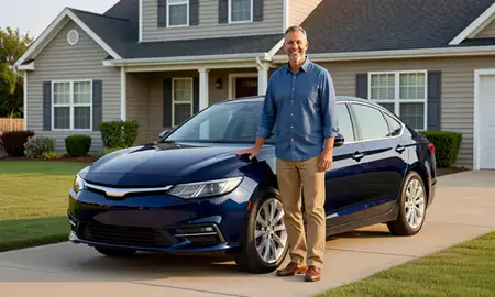 Customer with their delivered car in Blue Springs, Missouri, United States