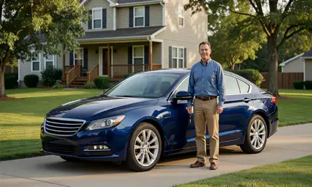Car delivered to a driveway in Cape Girardeau, Missouri, United States