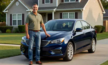 Customer with their delivered car in Florissant, Missouri, United States