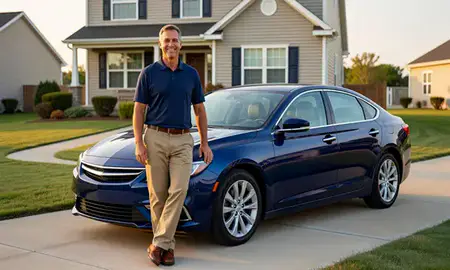 Customer with their delivered car in Gladstone, Missouri, United States