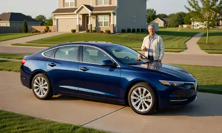 Car delivered to a driveway in Gladstone, Missouri, United States