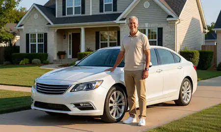 Customer with their delivered car in Grandview, Missouri, United States