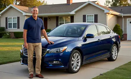 Customer with their delivered car in Independence, Missouri, United States