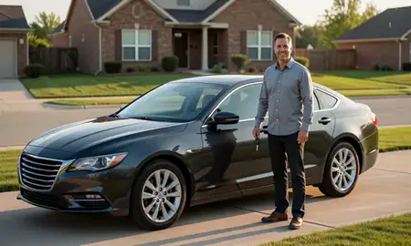 Car delivered to a driveway in Joplin, Missouri, United States