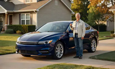 Car delivered to a driveway in Kansas City, Missouri, United States