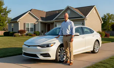 Customer with their delivered car in Lee's Summit, Missouri, United States