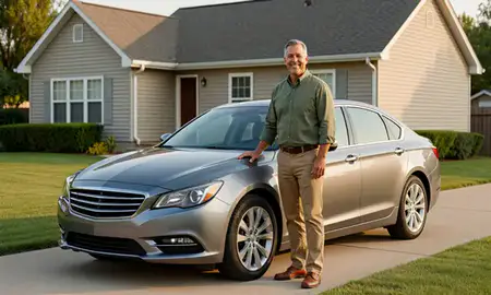 Customer with their delivered car in Liberty, Missouri, United States