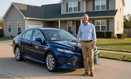 Customer with their delivered car in Maryland Heights, Missouri, United States