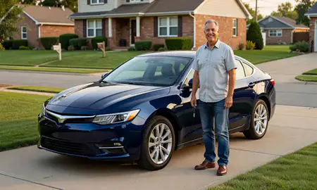 Car delivered to a driveway in Mehlville, Missouri, United States