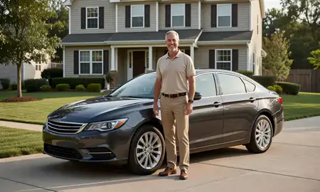 Customer with their delivered car in O'Fallon, Missouri, United States