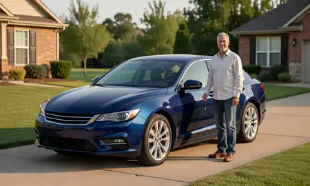 Car delivered to a driveway in O'Fallon, Missouri, United States