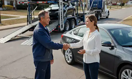 Vehicle owner beside their delivered car in St. Charles, Missouri, United States