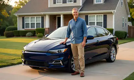 Customer with their delivered car in St. Joseph, Missouri, United States