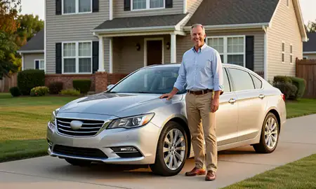 Customer with their delivered car in St. Peters, Missouri, United States