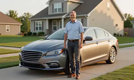 Car delivered to a driveway in Wentzville, Missouri, United States
