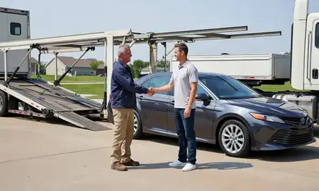 Vehicle owner beside their delivered car in Wentzville, Missouri, United States