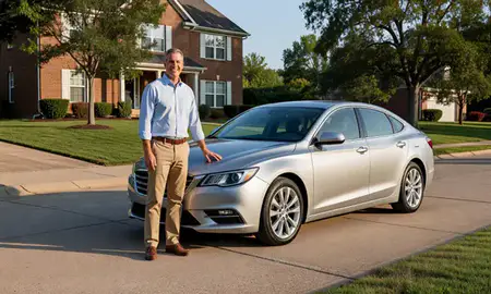 Customer with their delivered car in Wildwood, Missouri, United States