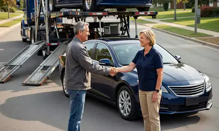 Vehicle owner beside their delivered car in Wildwood, Missouri, United States