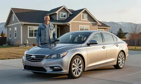 Customer with their delivered car in Montana, United States
