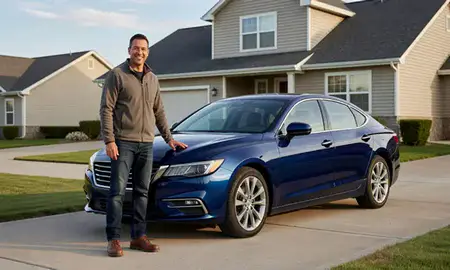 Customer with their delivered car in Billings, Montana, United States